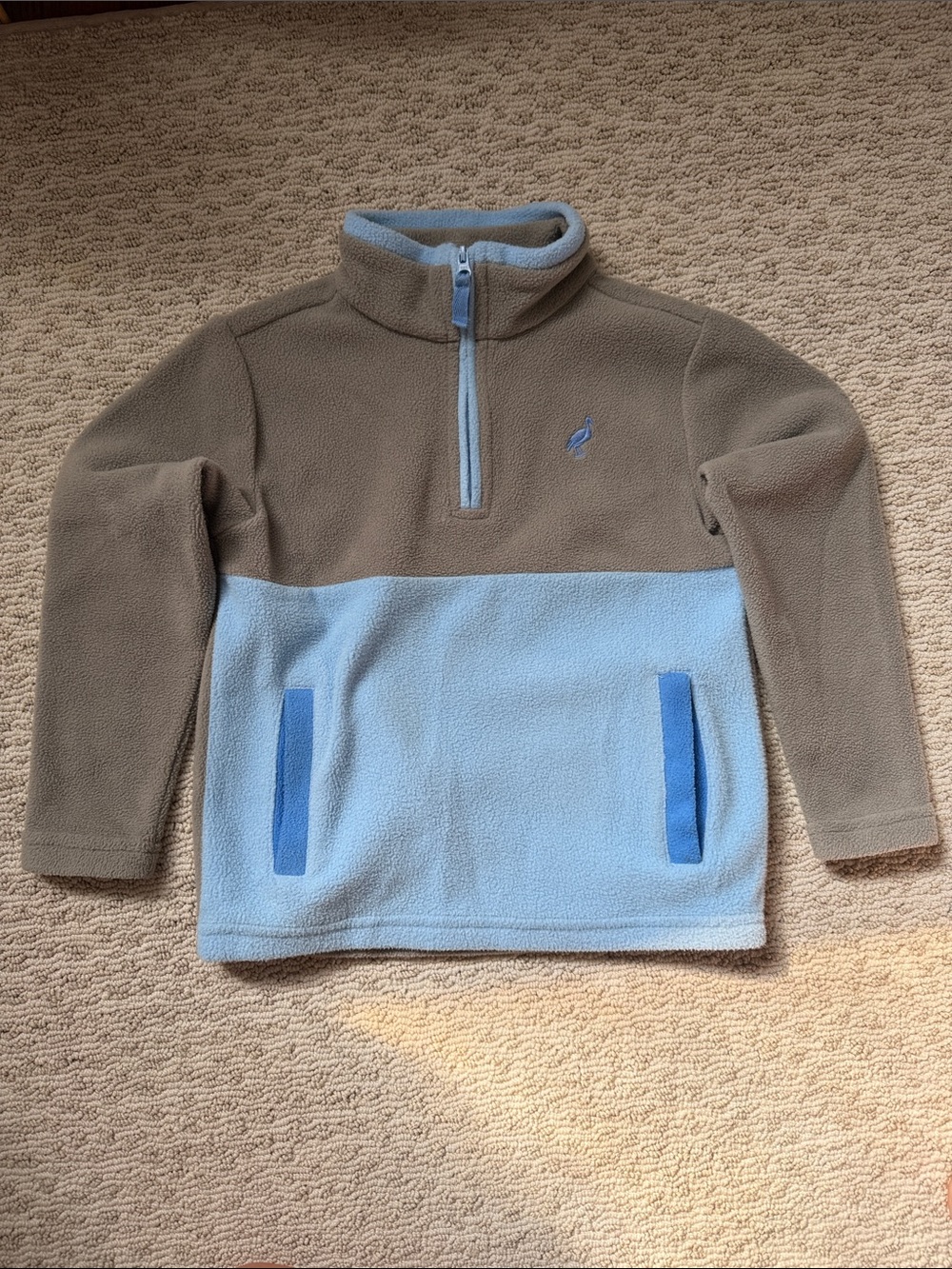 Beaufort Bonnet Company Kids Two-Tone Fleece Pullover - Light Blue & Grey